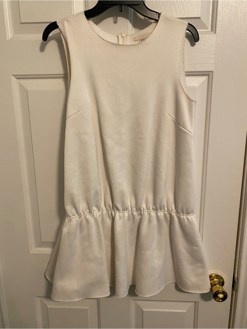 Chic H&M Off White Drop Waist Sleeveless Peplum Top/Dress Size 8